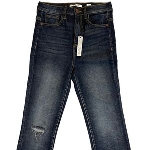 SP Black Label medium dark skinny jean with frayed hem